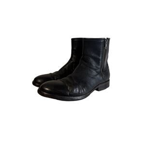 Frye Ethan Double Zip Leather Boots in Black Size 9